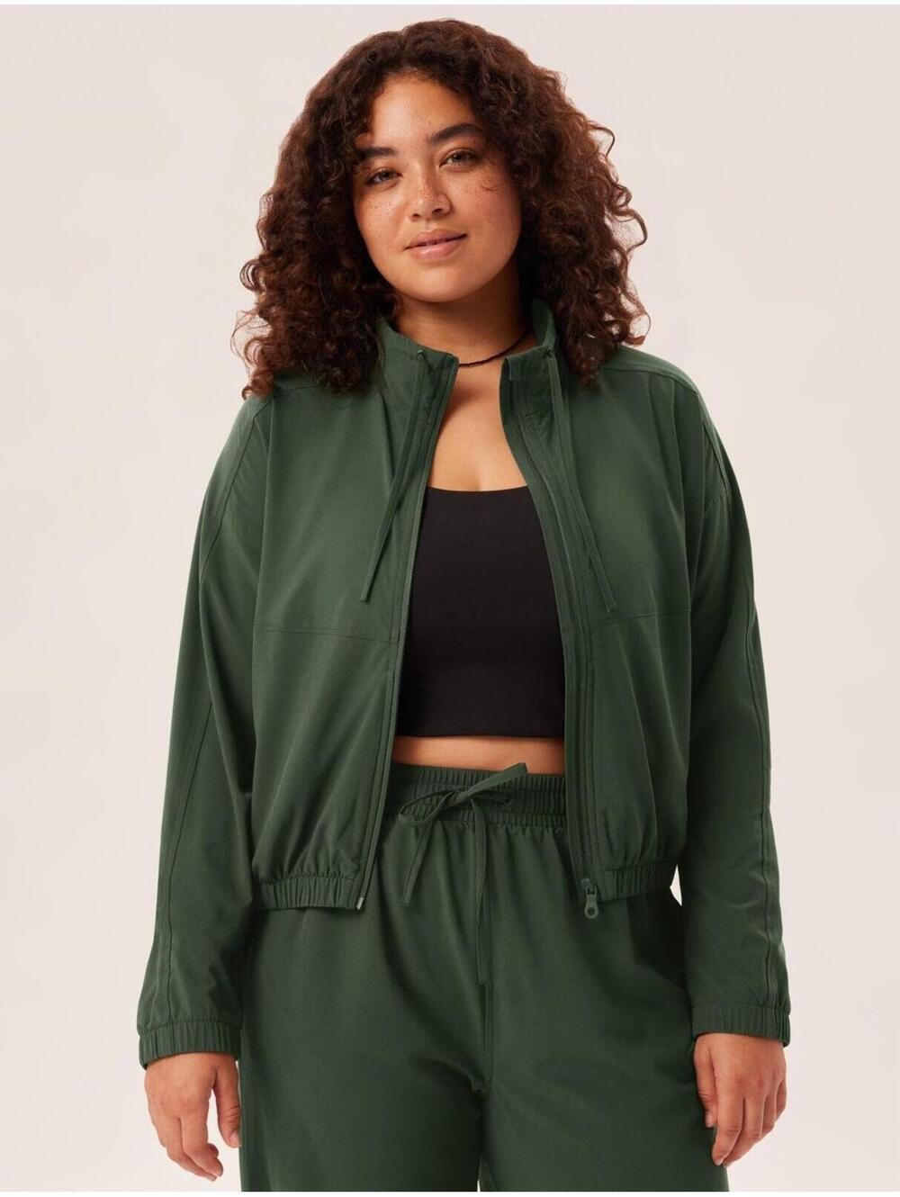 Girlfriend Collective Palm Peak Track Jacket Green Womens 2XL